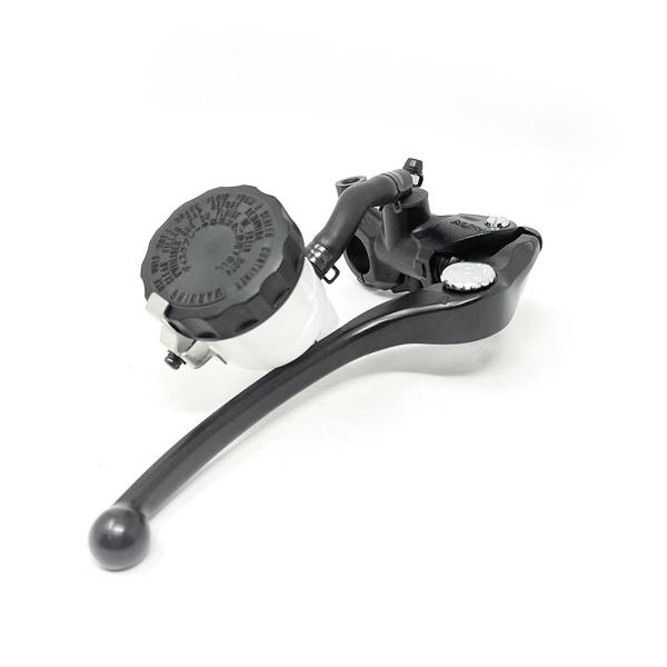 Pompa freno radiale anteriore Nissin 19x21 nera leva nera con kit serbatoietto, cavallotto e switch