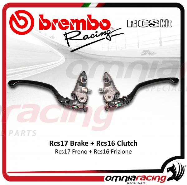 Brembo Racing kit pompe freno radiali RCS17 + frizione RCS16 con leve regolabili snodate e switch