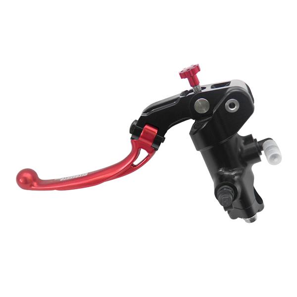 Accossato black radial clutch master cylinder 16x16 short red folding lever
