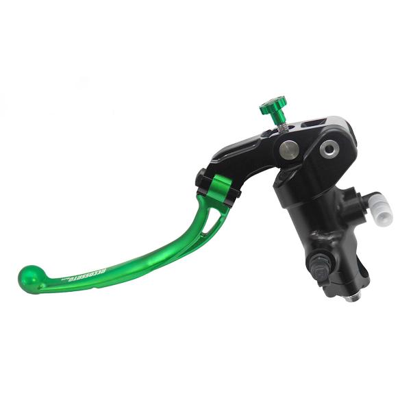 Accossato black radial clutch master cylinder 16x18 long green folding lever