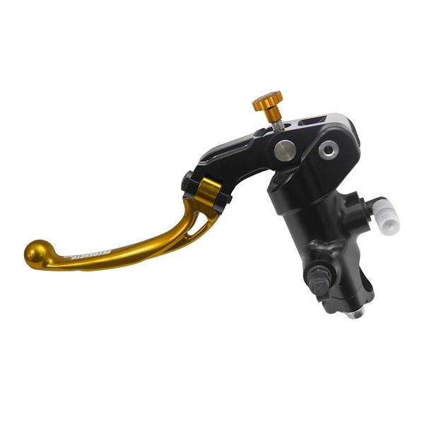 Accossato black radial clutch master cylinder 16x18 short gold folding lever