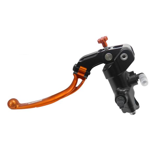 Accossato black radial clutch master cylinder 19x20 long orange folding lever