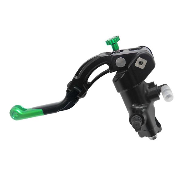 Accossato black radial clutch master cylinder PRS 16x15-16-17 short green lever revolution