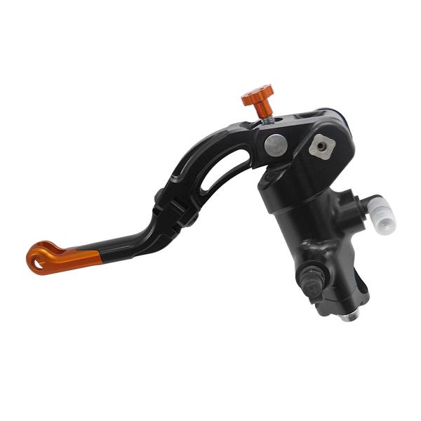 Accossato black radial clutch master cylinder PRS 16x15-16-17 short orange lever revolution