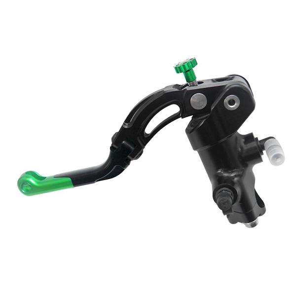 Accossato black radial clutch master cylinder 16x18 short green lever revolution