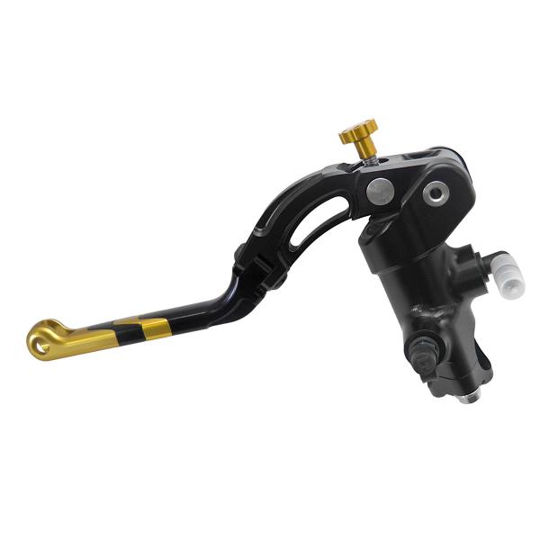 Accossato black radial clutch master cylinder 16x18 long gold lever revolution