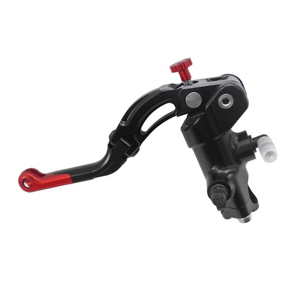 Accossato black radial clutch master cylinder 16x16 short red lever revolution