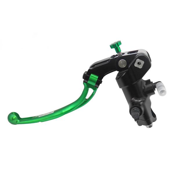 Accossato black radial clutch master cylinder PRS 14x15-16-17 long green folding lever RST