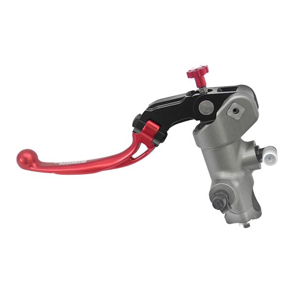 Accossato black radial clutch master cylinder PRS 15x15-16-17 short red folding lever