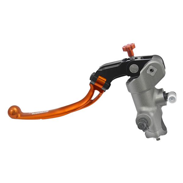 Accossato black radial clutch master cylinder PRS 17x15-16-17 long orange folding lever