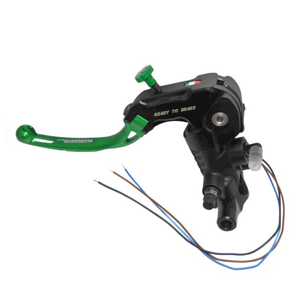 Pompa frizione radiale Accossato Ready To Brake 16x16 leva corta verde snodata RST M10