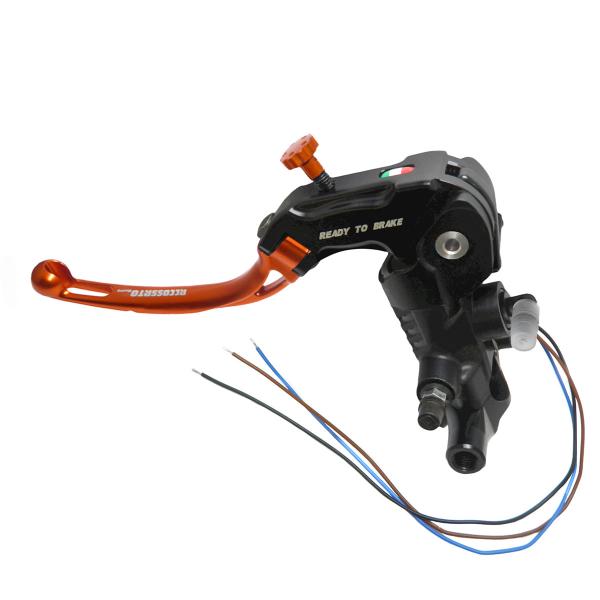 Pompa frizione radiale Accossato Ready To Brake 16x16 leva corta arancione snodata RST M8