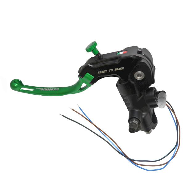 Pompa frizione radiale Accossato Ready To Brake 16x18 leva corta verde snodata RST