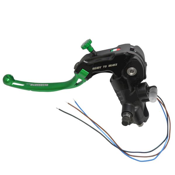 Pompa frizione radiale Accossato Ready To Brake 16x18 leva lunga verde snodata RST
