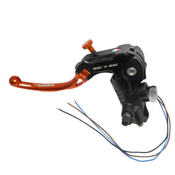 Pompa frizione radiale Accossato Ready To Brake 16x18 leva corta arancione snodata RST