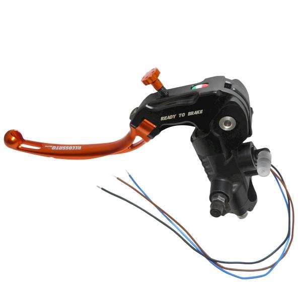 Pompa frizione radiale Accossato Ready To Brake 16x18 leva lunga arancione snodata RST