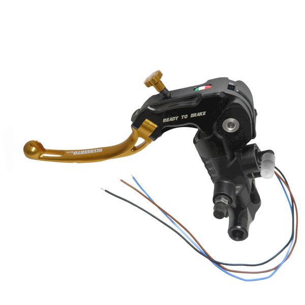 Pompa frizione radiale Accossato Ready To Brake 16x18 leva corta oro snodata RST M8