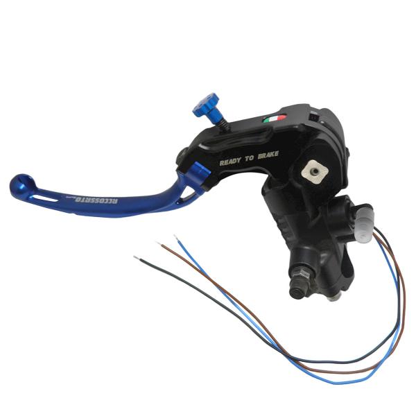 Pompa frizione radiale Accossato Ready To Brake PRS 16x15-16-17 leva lunga blu snodata RST