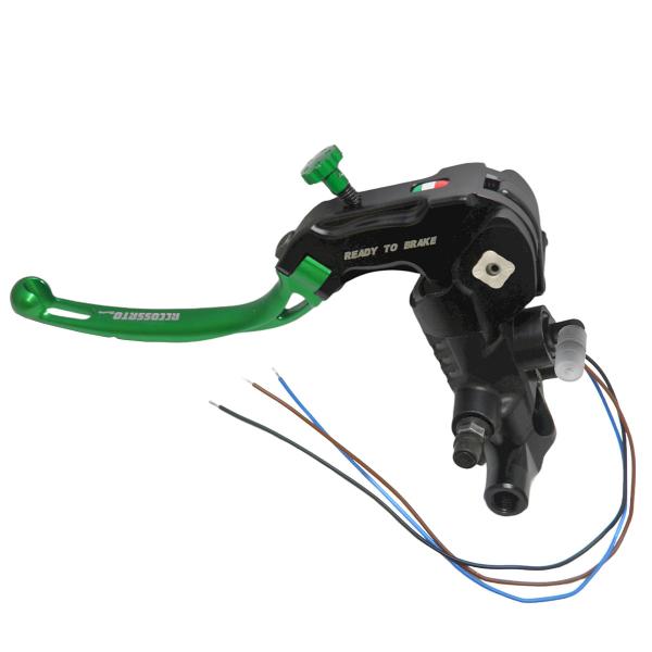 Accossato radial clutch master cylinder 16x15-16-17 Ready To Brake long green folding lever RST M10