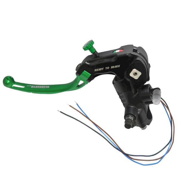 Pompa frizione radiale Accossato Ready To Brake PRS 16x15-16-17 leva lunga verde snodata RST