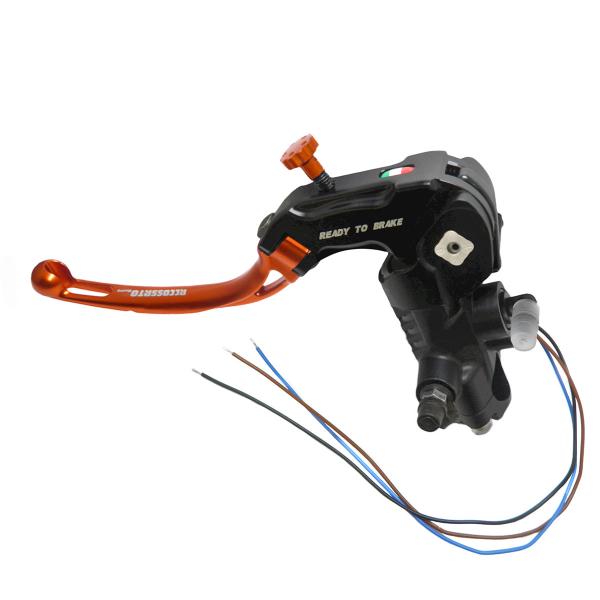 Pompa frizione radiale Accossato Ready To Brake PRS 16x15-16-17 leva corta arancione snodata RST