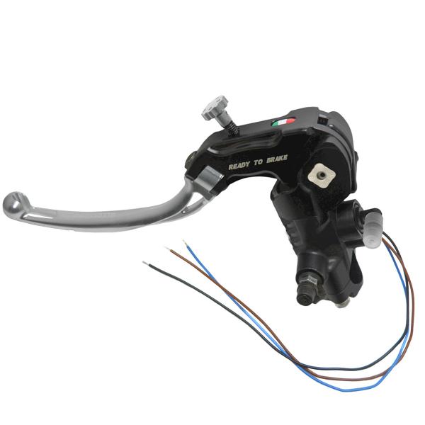 Pompa frizione radiale Accossato Ready To Brake PRS 16x15-16-17 leva lunga argento snodata RST