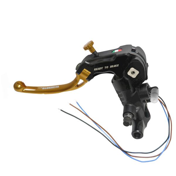 Pompa frizione radiale Accossato Ready To Brake PRS 16x15-16-17 leva corta oro snodata RST M8