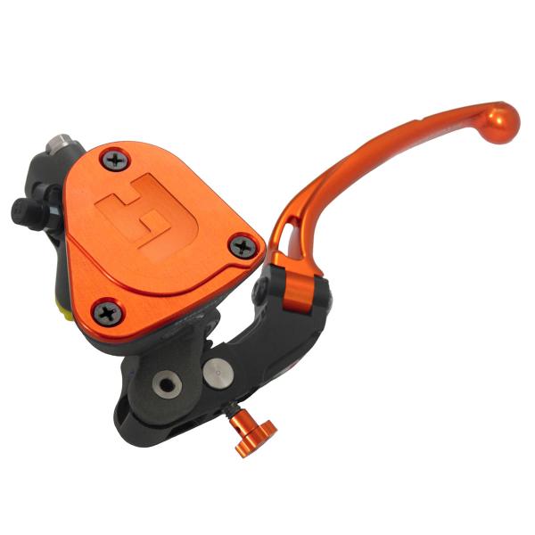 Pompa frizione radiale Accossato vaschetta integrata 16x16 leva lunga arancione snodata