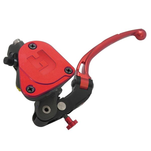 Pompa frizione radiale Accossato vaschetta integrata 16x16 leva lunga rossa snodata