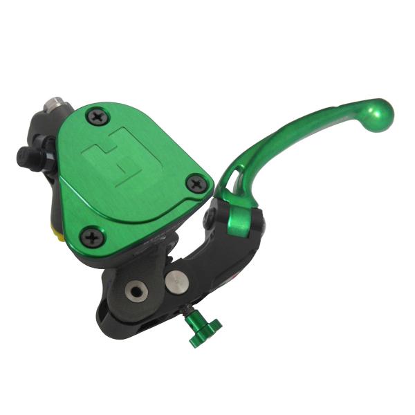 Pompa frizione radiale Accossato vaschetta integrata 19x20 leva corta verde snodata