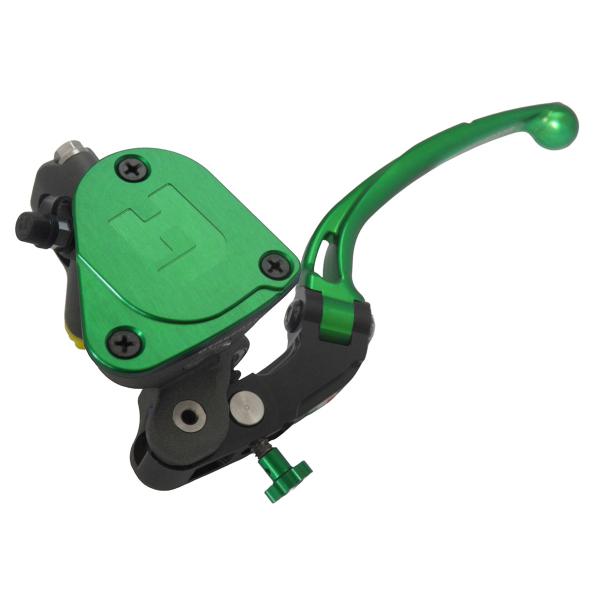 Pompa frizione radiale Accossato vaschetta integrata 19x20 leva lunga verde snodata