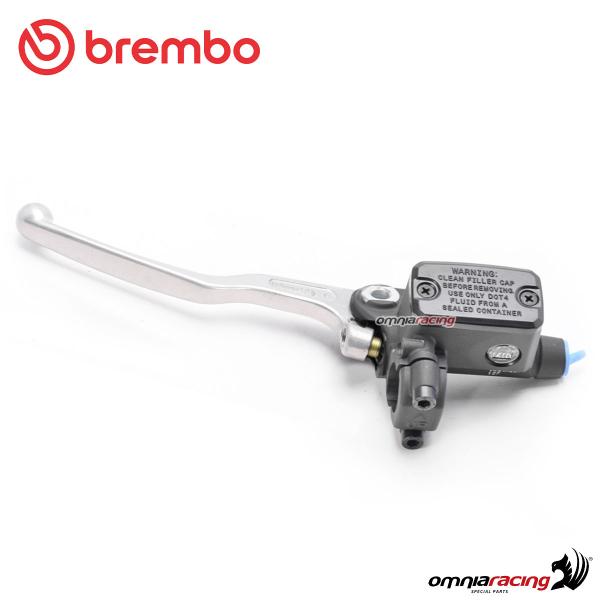 Pompa frizione assiale Brembo PS13mm leva fissa argento e serbatoietto fluido olio integrato