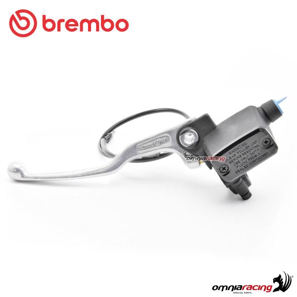 Pompa frizione assiale Brembo PS13mm leva fissa argento e serbatoietto fluido olio integrato