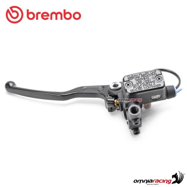 Pompa frizione assiale Brembo PS12mm leva fissa nera e serbatoietto fluido olio integrato