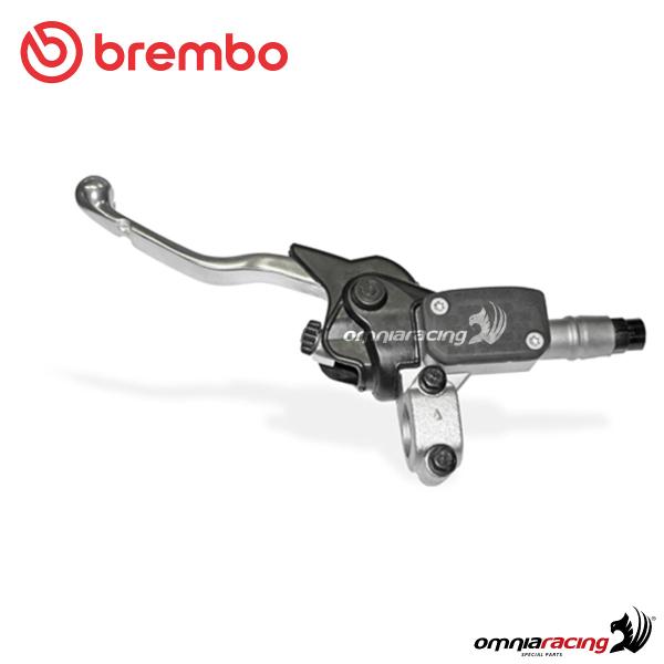 Pompa frizione assiale Brembo PS9 mm corpo e leva regolabile argento con serbatoio integrato