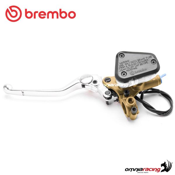 Pompa frizione assiale Brembo PSCMCL12 corpo oro e leva regolabile argento con serbatoio integrato
