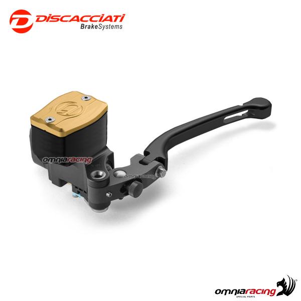 Pompa frizione radiale Discacciati 16serbatoio rettangolare leva nera forata tappo champagne 1" inch