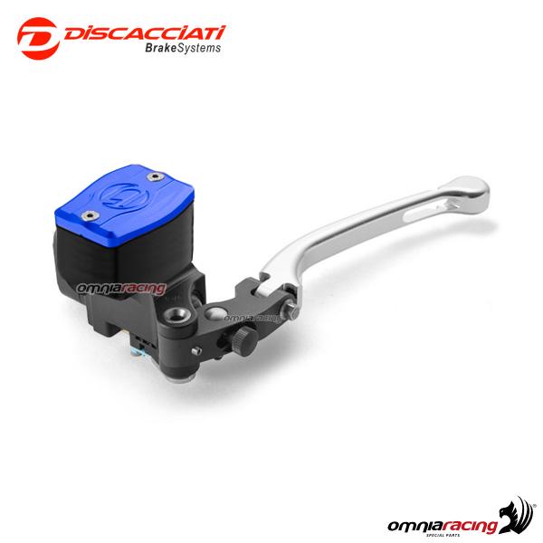 Pompa frizione radiale Discacciati 19mm serbatoio rettangolare leva argento forata tappo blu 1" inch
