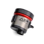 AEM titanium/carbon clutch oil reservoir for Brembo RCS master cylinder lava red