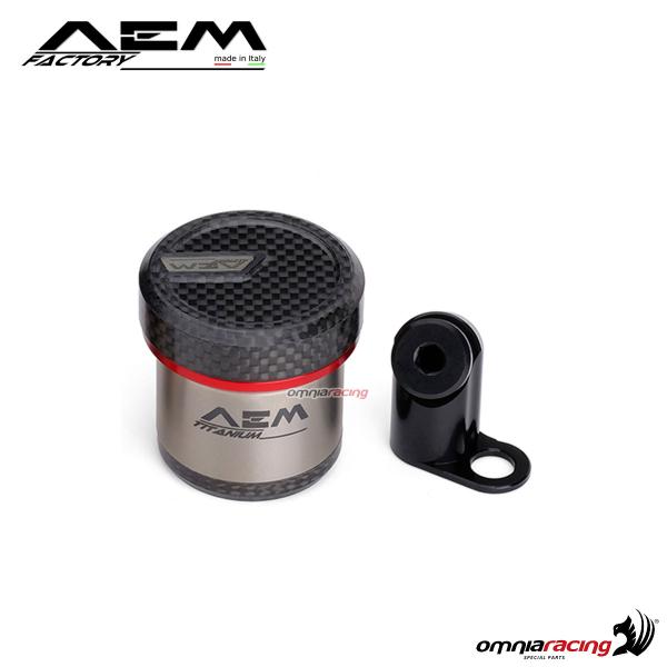 AEM serbatoio fluido freno in titanio/carbonio per pompe Brembo RCS Corsa Corta rosso lava
