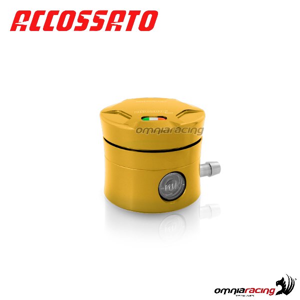 Clutch fluid reservoir Accossato CNC gold color 15 cm3 with horizontal oil spill