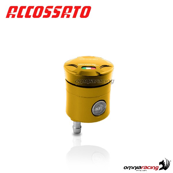 Serbatoio olio frizione Accossato CNC colore oro volume 15 cm3 con uscita verticale