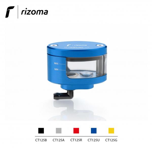 Serbatoio fluido olio Rizoma per pompa frizione con finestra colore blu