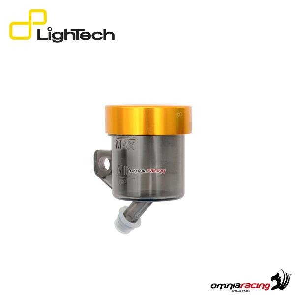 Lightech serbatoietto fluido olio freno posteriore/frizione 16cc fume con tappo alluminio color oro