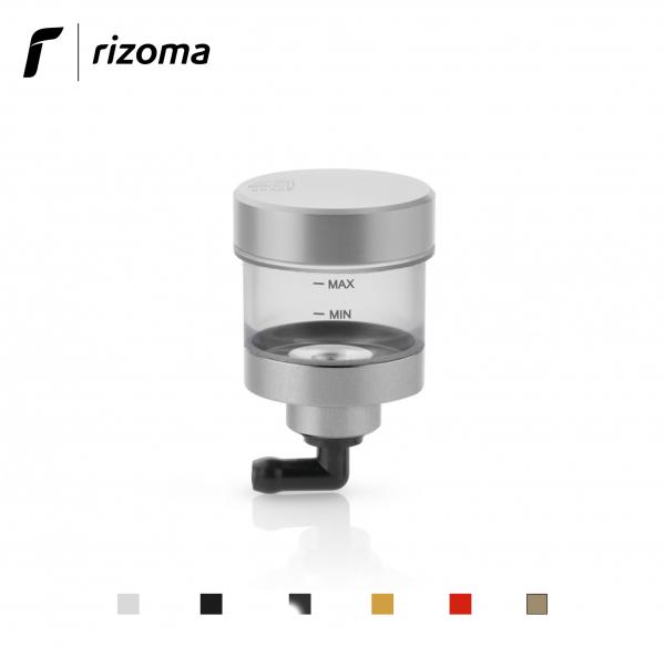 Serbatoio fluido olio Rizoma Pure per pompa frizione vaschetta trasparente colore argento