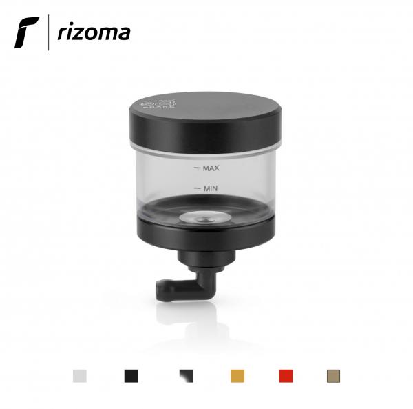 Serbatoio fluido olio Rizoma Pure per pompa freno anteriore vaschetta trasparente colore nero lucido