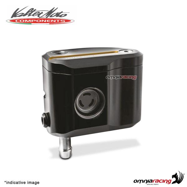 Front brake oil tank Valtermoto in black aluminum with gold finish universal