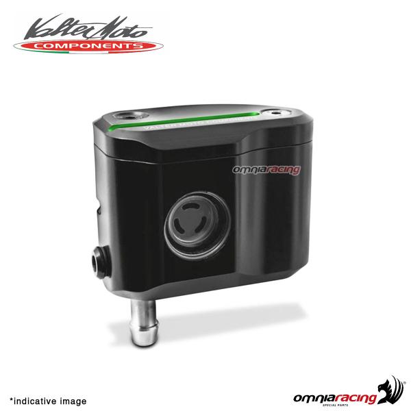 Front brake oil tank Valtermoto in black aluminum with green finish universal