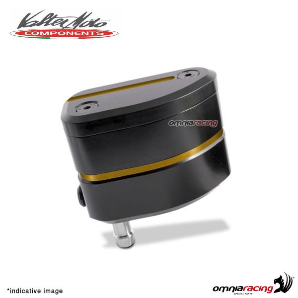 Clutch oil reservoir Valtermoto in black aluminum with gold finish universal