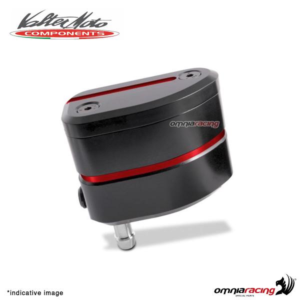 Clutch oil reservoir Valtermoto in black aluminum with red finish universal